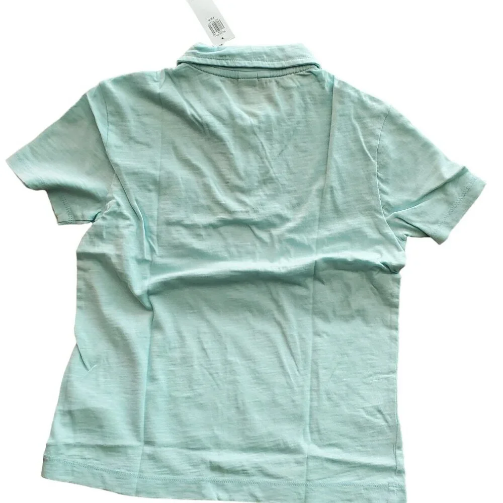 NEW Old Navy Boys Polo Shirt Short Sleeve Pocket Size Small Ceramic Blue‎